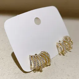 VAGHBHATT 92.6 Stainless Steel Gold-Plated Artificial Stones Studded Ear Cuff-55