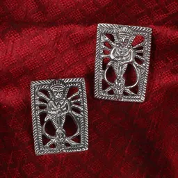 Crunchy Fashion Silver Plated Geometric Shaped Studs Earrings-1