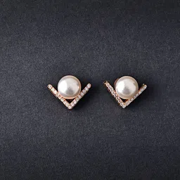 MINUTIAE Rose Gold Geometric Studs Earrings-54