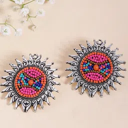 Fida Silver-Plated Geometric Studs Earrings-3