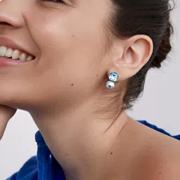AIKA BY MINUTIAE Silver-Plated Crystal Geometric Studs Earrings-13
