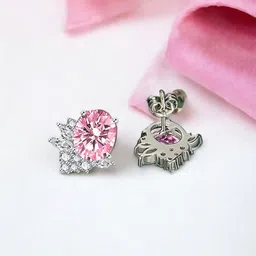 Designs & You Silver Plated Cubic Zirconia Stud Earrings-15