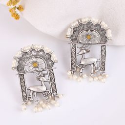 DASTOOR Silver-Plated Animal Shaped Drop Earrings-17