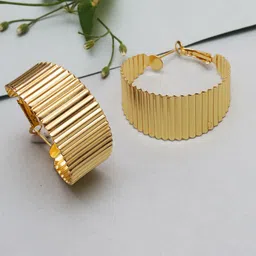 VIRAASI Gold-Plated Circular Hoop Earrings-image-62