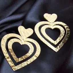 Binnis Wardrobe Gold-Plated Heart Shaped Drop Earrings-27