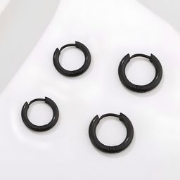 KARISHMA KREATIONS Men Set Of 3 Contemporary Stainless Steel Hoop Earrings-58