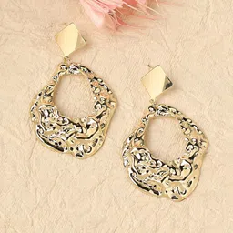 SOHI Gold-Plated Contemporary Drop Earrings-38