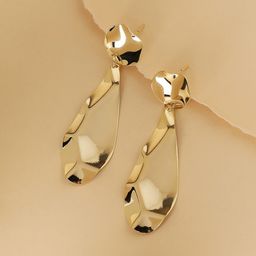 SOHI Gold-Plated Contemporary Droop Earrings-31