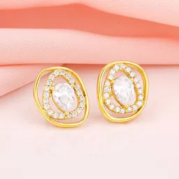 GIVA Gold Plated Sterling Silver Studs Earrings-49