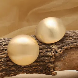 SOHI Gold-Plated Contemporary Studs Earrings-33