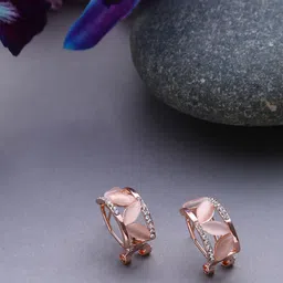 SOHI Rose Gold-Plated Petal Shaped Studs Earrings-52