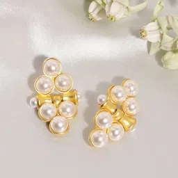 SOHI Gold-Plated Contemporary Drop Earrings-image-27