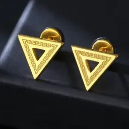VIEN Gold-Plated Stainless Steel Contemporary Studs Earrings-image-93