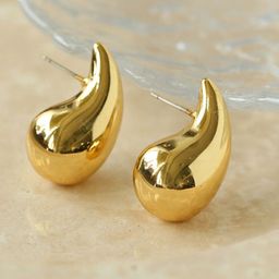 SALTY Gold-Plated Teardrop Shaped Drop Earrings-3