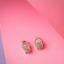 Scintillare By Sukkhi Gold-Plated Crystals Studded Studs Earrings-21