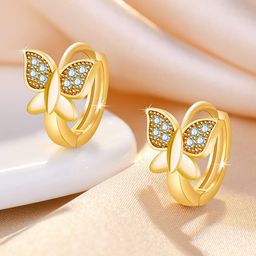Jewels Galaxy Gold-Plated Contemporary Hoop Earrings-38