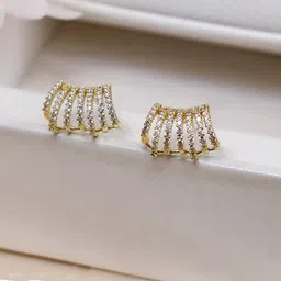 Jewels Galaxy Gold-Plated Contemporary Studs Earrings-47