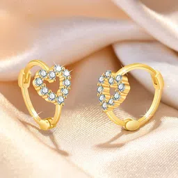 Jewels Galaxy Gold-Plated Contemporary Hoop Earrings-54