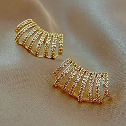 Jewels Galaxy Gold-Plated Stone-Studded Studs Earrings-81