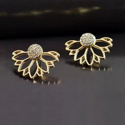 Jewels Galaxy Gold-Plated Jacket Studs Earrings-86