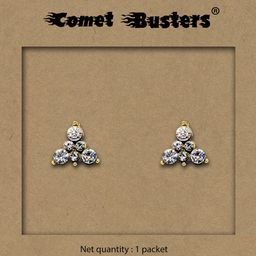 Comet Busters Gold-Plated Contemporary Non Piercing Self Adhesive Studs Earring-15
