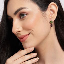 SOHI Gold Plated Contemporary Studs Earrings-18