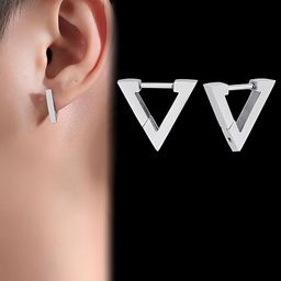 KARISHMA KREATIONS Silver-Plated Triangular Studs Earrings-3