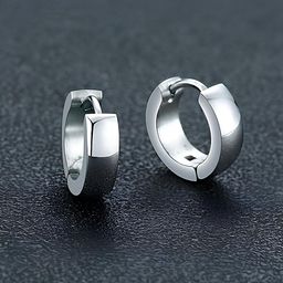 KARISHMA KREATIONS Silver-Plated Stainless Steel Contemporary Hoop Earrings-27