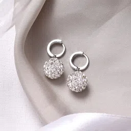 JOKER & WITCH Silver-Toned Contemporary Drop Earrings-28