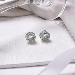 JOKER & WITCH Silver-Toned Contemporary Studs Earrings-27