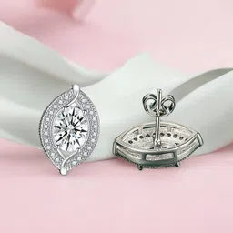 Designs & You Silver-Plated Cubic Zirconia Studded Studs Earrings-17