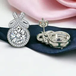 Designs & You Silver-Plated Contemporary Studs Earrings-10