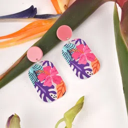 JOKER & WITCH Multicoloured Contemporary Tropical Drop Earrings-46