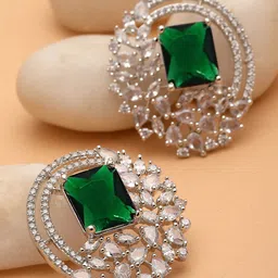 KARATCART Cubic Zirconia Contemporary Studs Earrings-51