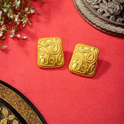 Niscka Gold-Plated Contemporary Studs Earrings-74