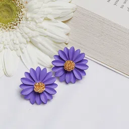 BEWITCHED Purple & Yellow Contemporary Studs Earrings-19