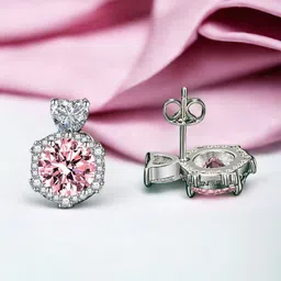 Designs & You Silver-Plated Cubic Zirconia Studded Hexagonal Studs Earrings-42