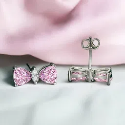 Designs & You Silver Plated Cubic Zirconia-Studded Contemporary Studs Earrings-55