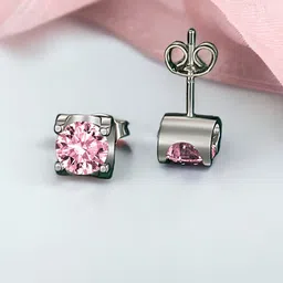 Designs & You Silver Plated Cubic Zirconia-Studded Contemporary Studs Earrings-36