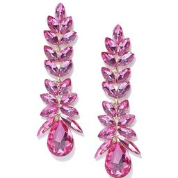 DressBerry Gold-Toned & Pink Gold-Plated Contemporary Drop Earrings-15