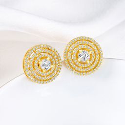 Peora Gold-Plated Contemporary CZ Studs-9