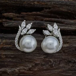Kushal's Fashion Jewellery Rhodium-Plated Cubic Zirconia Studded Studs Earrings-21