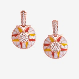 Kushal's Fashion Jewellery Rose Gold-Plated Cubic Zirconia-Studded Studs Earrings-image-13