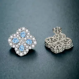 Designs & You Silver-Plated Cubic Zirconia Studded Contemporary Studs Earrings-33