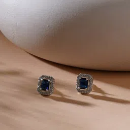 Ruby Raang Silver-Plated Square Studs Earrings-14