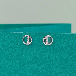 SANGEETA BOOCHRA Sterling Silver Cubic Zirconia Circular Stud Earrings-32