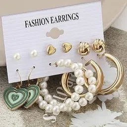 KRYSTALZ Set Of 6 Gold-Plated Earrings-4