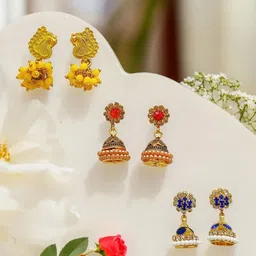FEMMIBELLA Circular Studs Earrings-34