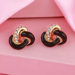 Estele Gold-Plated Circular Studs Earrings-6