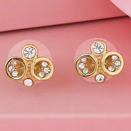 Estele Gold-Plated Circular Studs Earrings-6